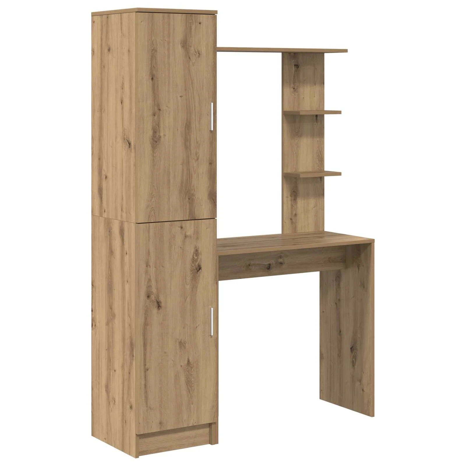 Bureau avec étagère avec stockage 2 pièces 113,5 x 39 x 168 cm chêne artisanal – vue de côté