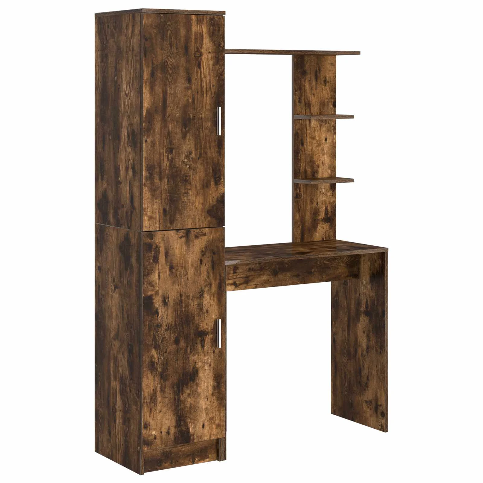 Bureau avec étagère avec stockage 2 pièces 113,5 x 39 x 168 cm chêne fumé – vue de côté