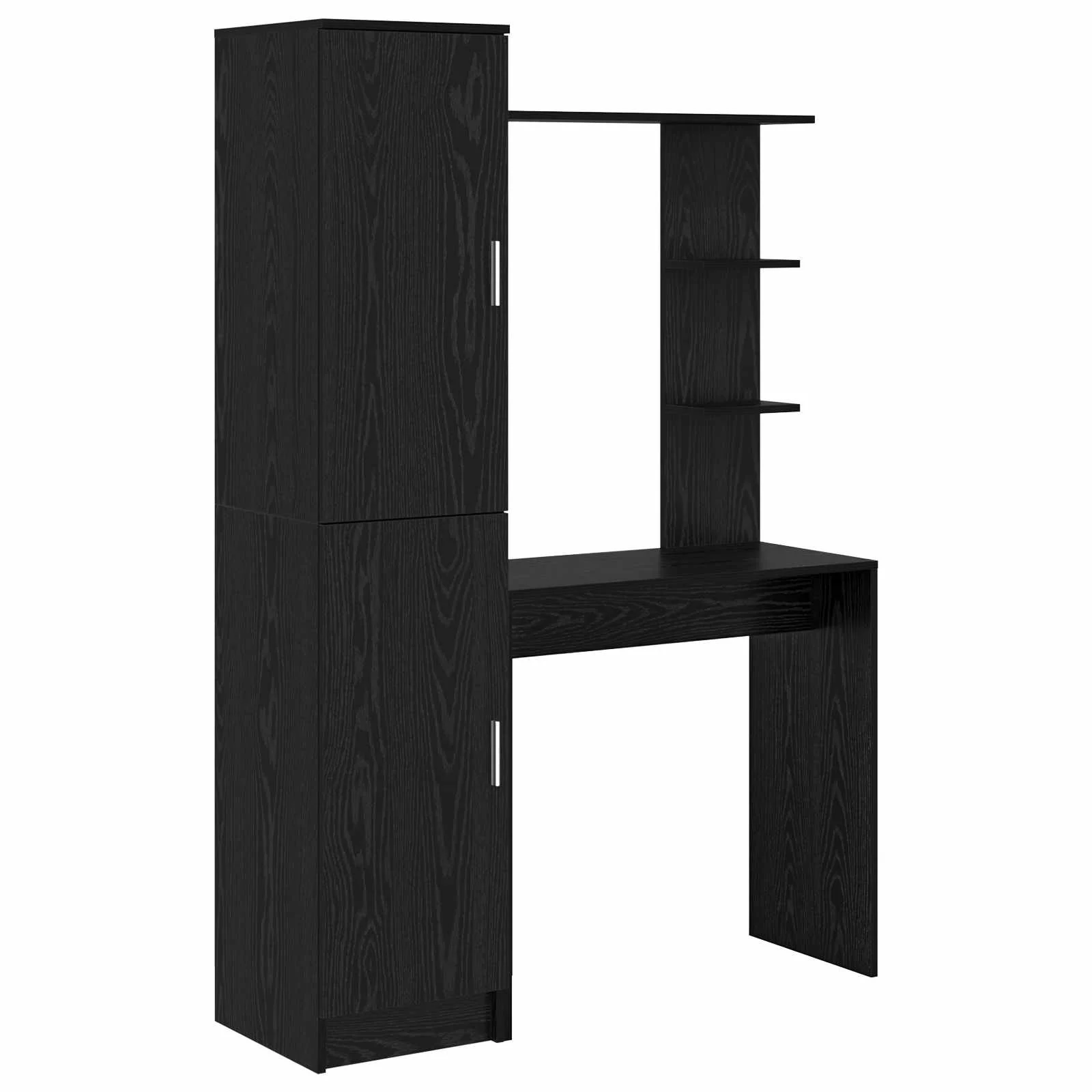 Bureau avec étagère avec stockage 2 pièces 113,5 x 39 x 168 cm chêne noir – vue de côté
