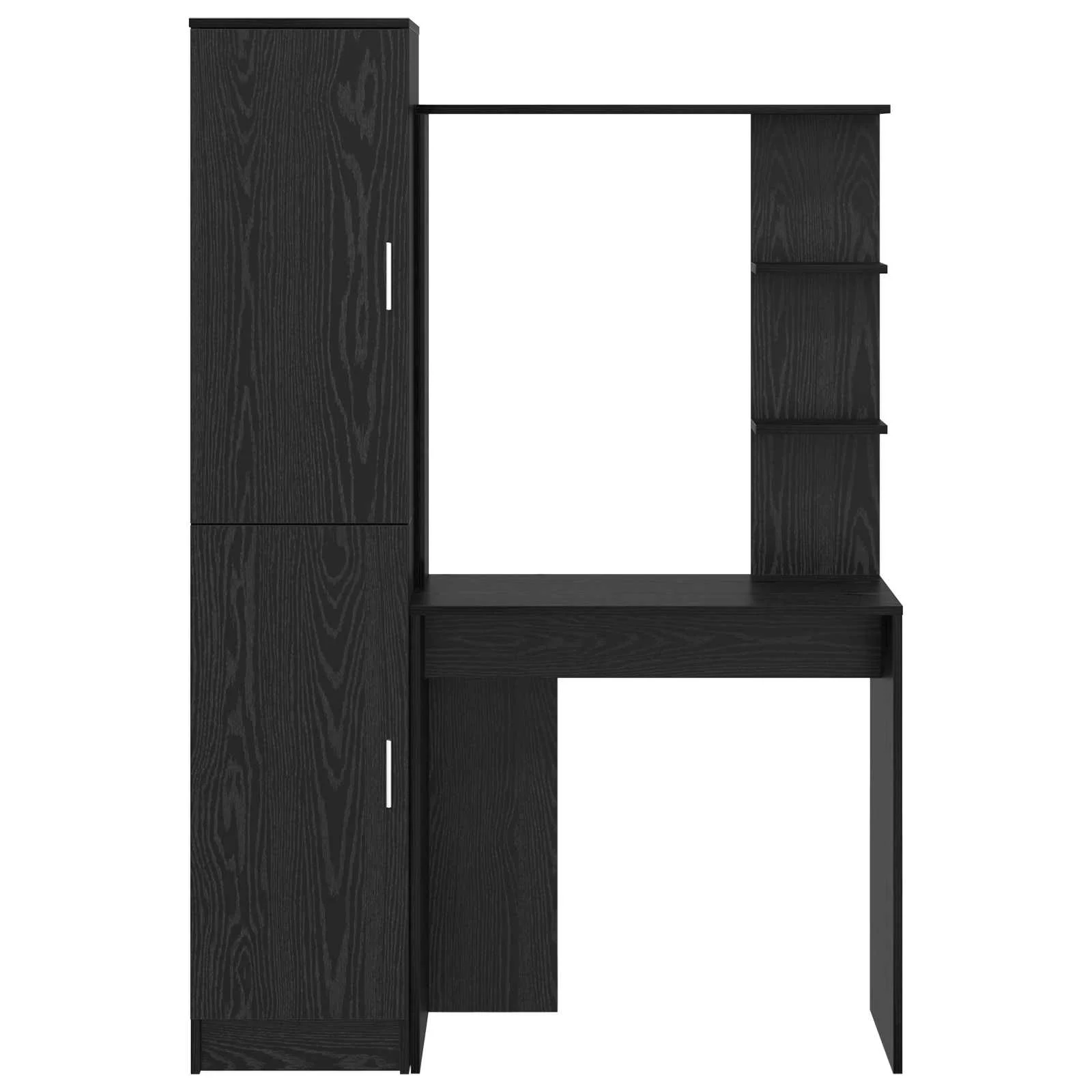 Bureau avec étagère avec stockage 2 pièces 113,5 x 39 x 168 cm chêne noir – vue en situation