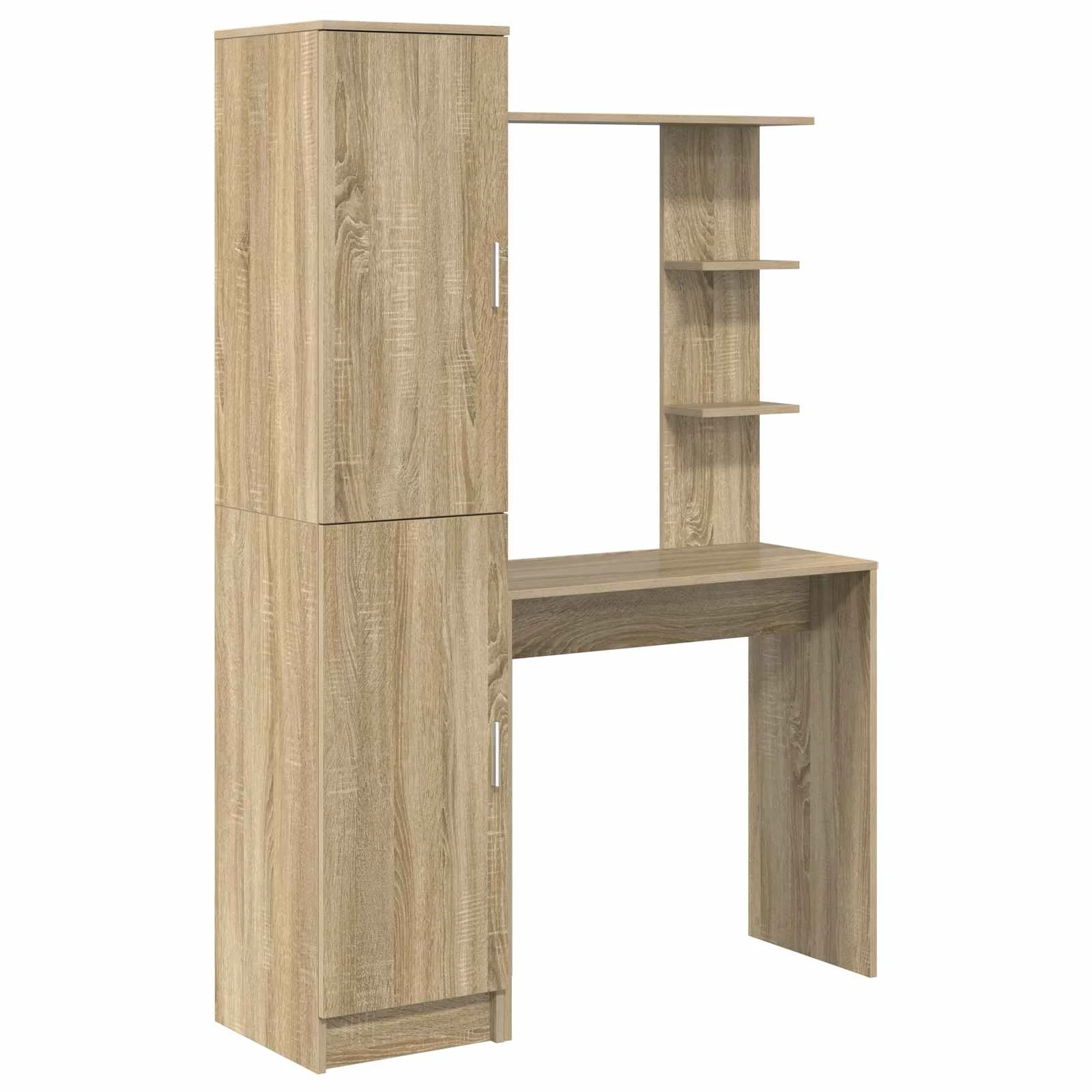 Bureau avec étagère avec stockage 2 pièces 113,5 x 39 x 168 cm chêne sonoma – vue de côté