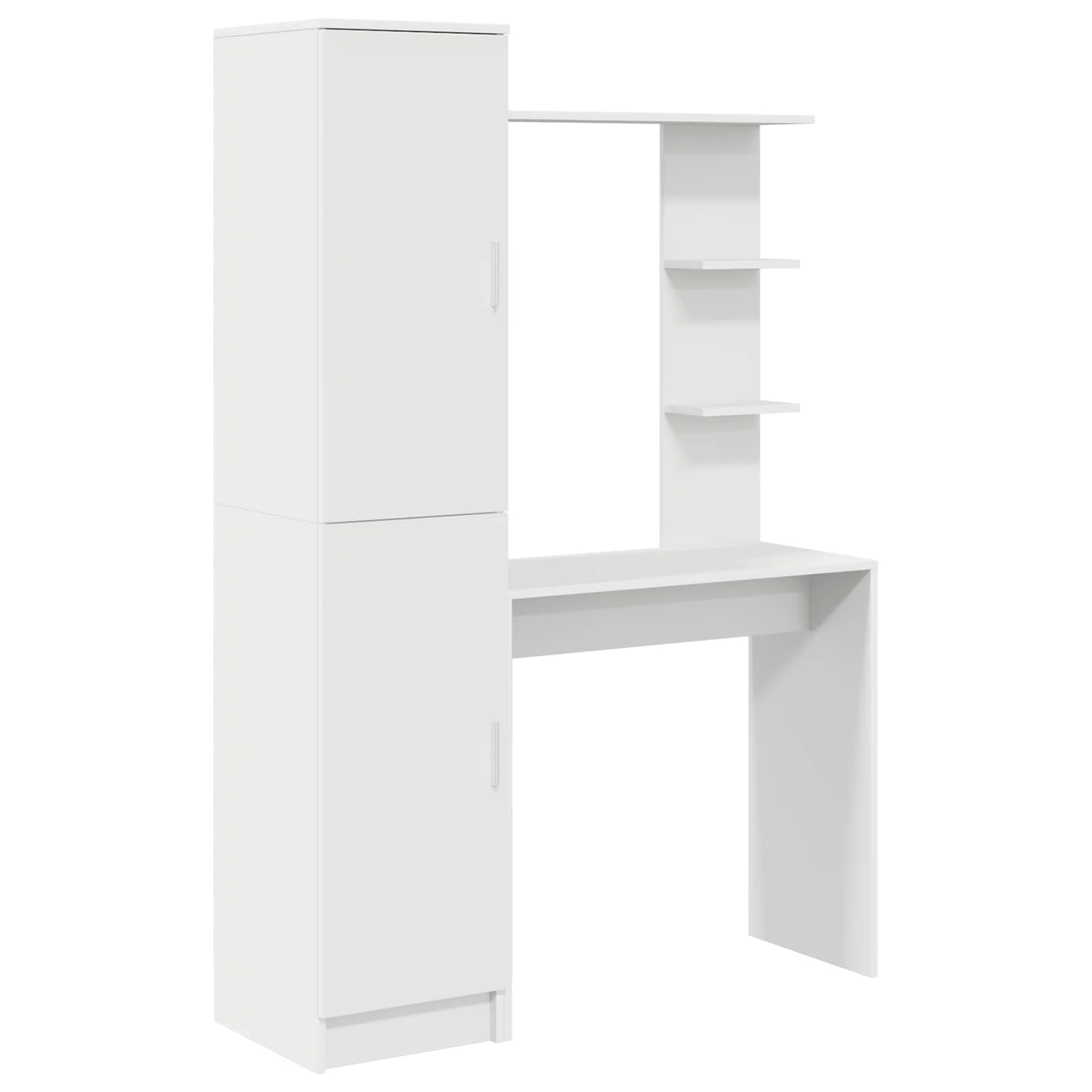Bureau avec étagère avec stockage avec porte 2 pièces 113,5 x 39 x 168 cm blanc – vue de côté