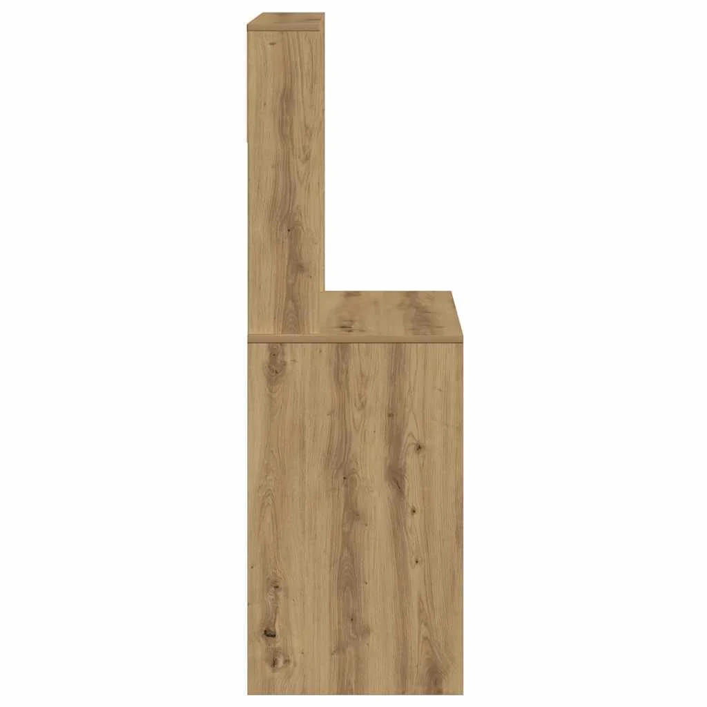 Bureau avec étagères 100 x 45 x 140 cm chêne artisanal bois d'ingénierie – vue de dos