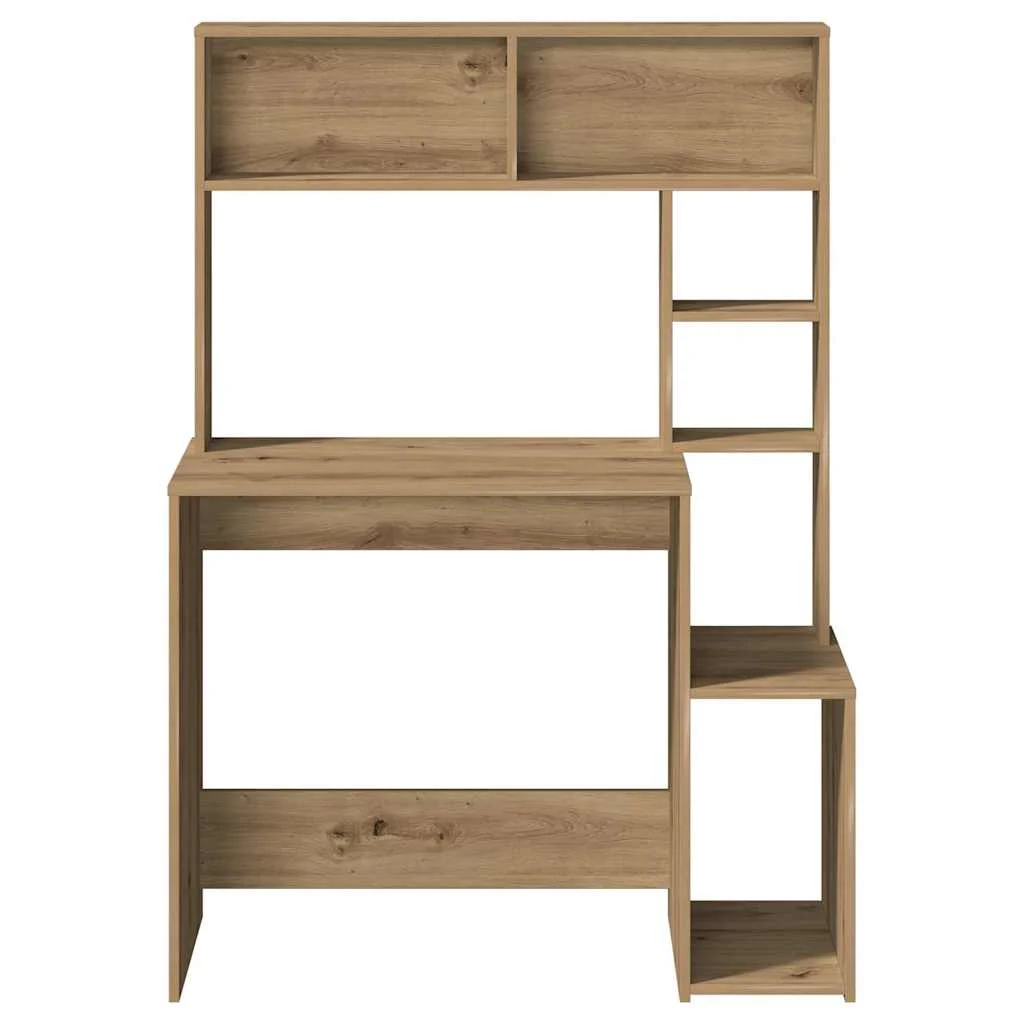 Bureau avec étagères 100 x 45 x 140 cm chêne artisanal bois d'ingénierie – vue en situation