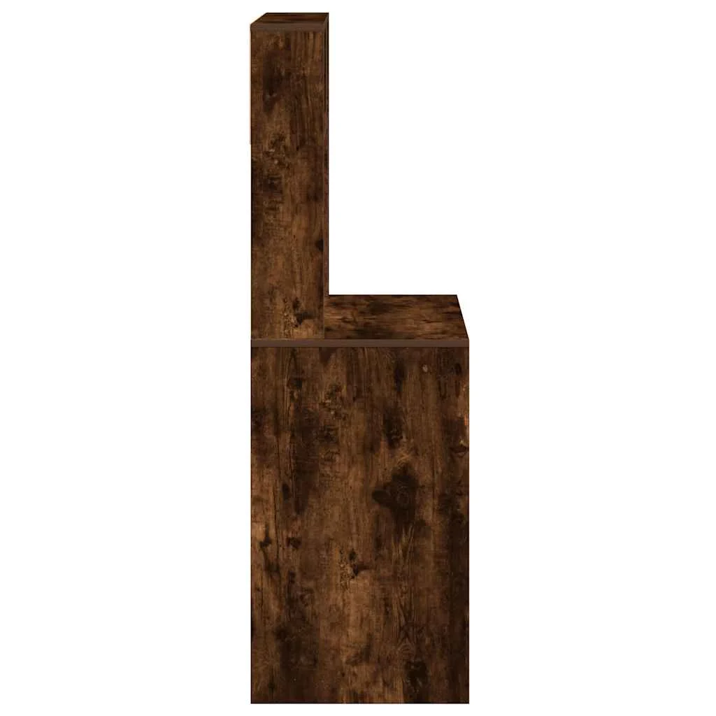 Bureau avec étagères 100 x 45 x 140 cm chêne fumé bois d'ingénierie – vue de dos