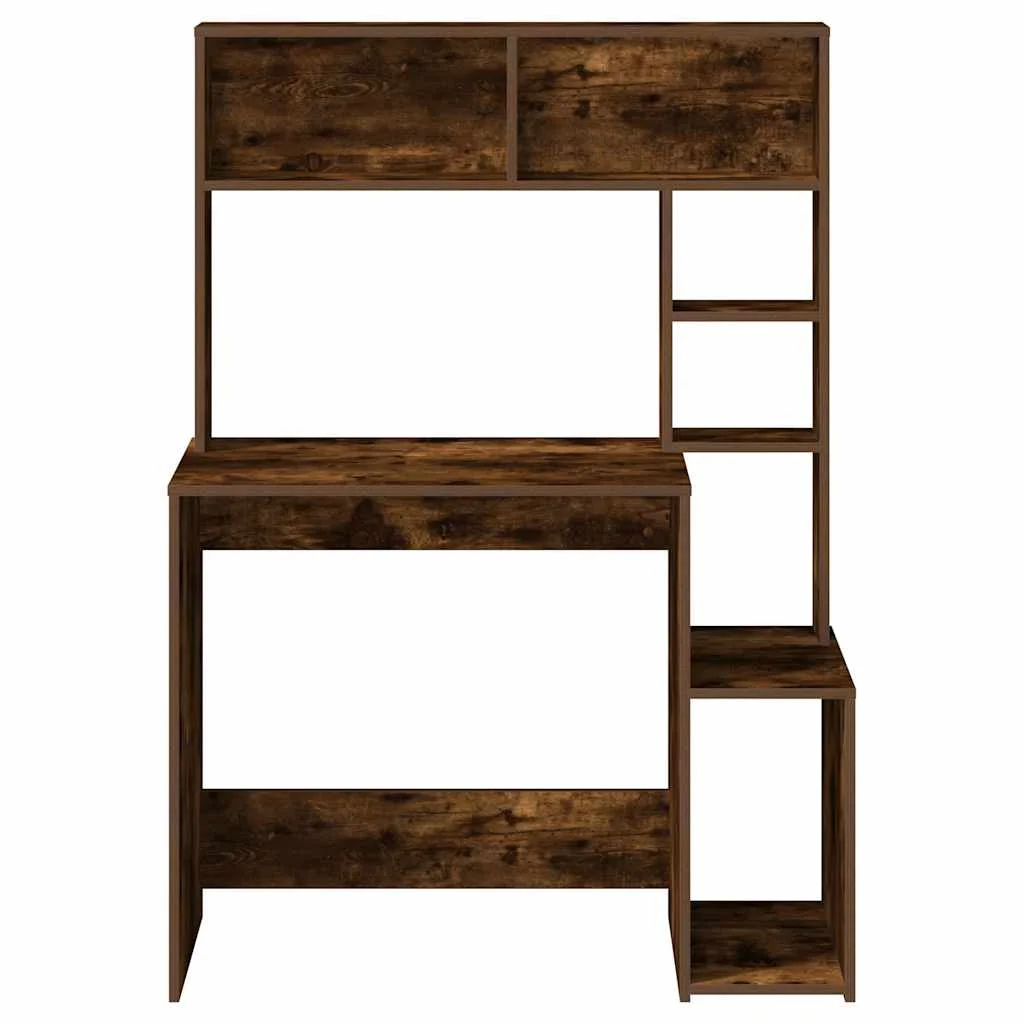 Bureau avec étagères 100 x 45 x 140 cm chêne fumé bois d'ingénierie – vue en situation