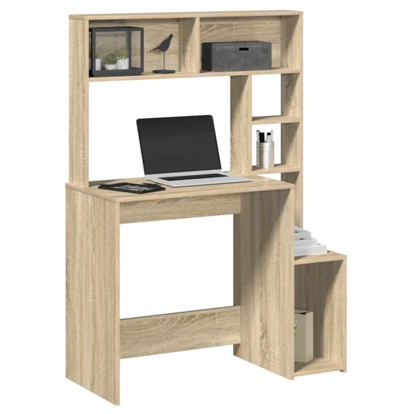 Bureau avec étagères 100 x 45 x 140 cm chêne sonoma bois d'ingénierie – vue d’ensemble