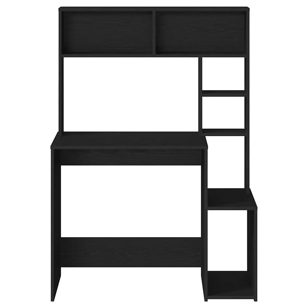 Bureau avec étagères 100 x 45 x 140 cm noir bois d'ingénierie – vue en situation