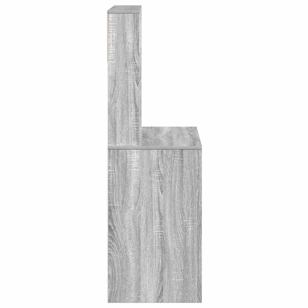 Bureau avec étagères 100 x 45 x 140 cm sonoma gris bois d'ingénierie – vue de dos
