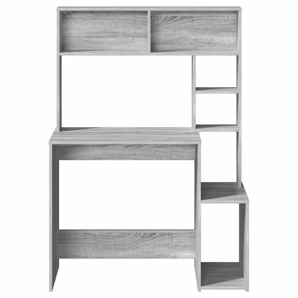 Bureau avec étagères 100 x 45 x 140 cm sonoma gris bois d'ingénierie – vue en situation
