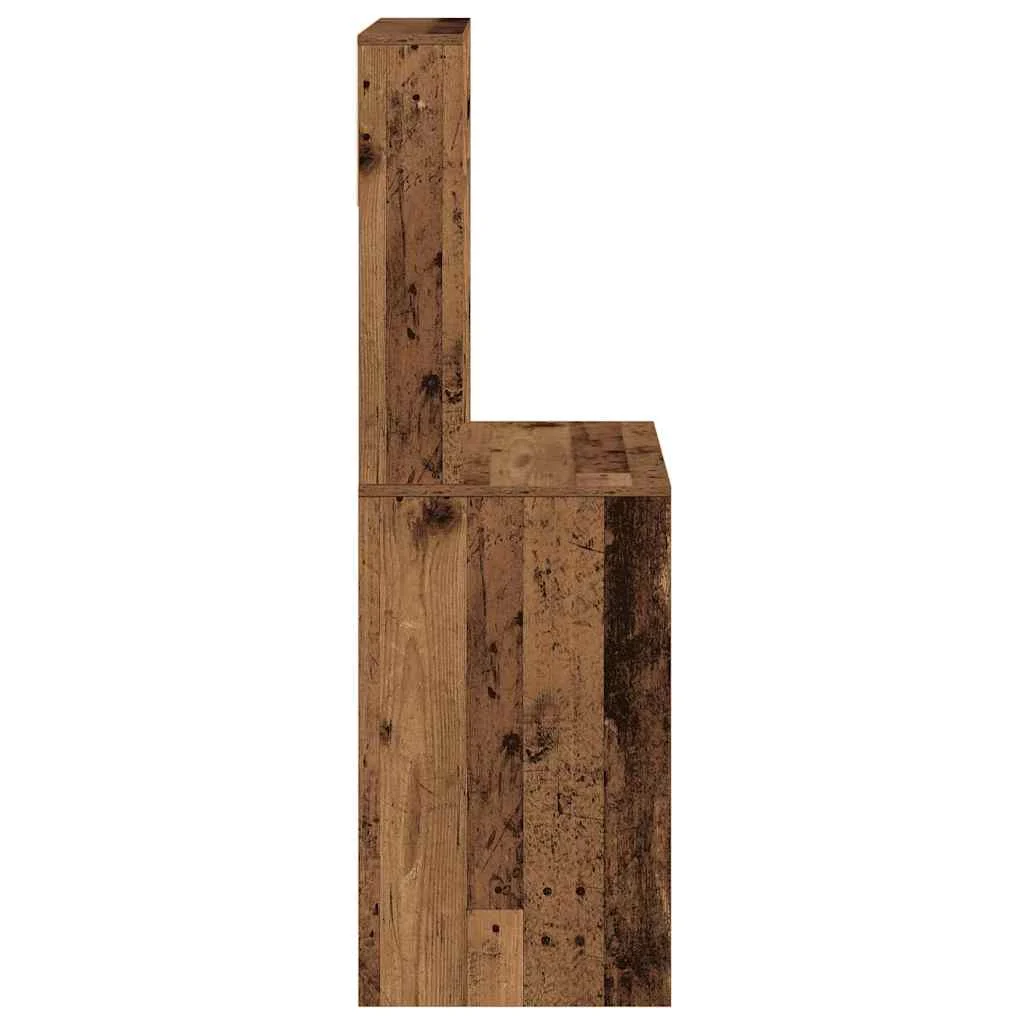 Bureau avec étagères 100 x 45 x 140 cm vieux bois bois d'ingénierie – vue de dos
