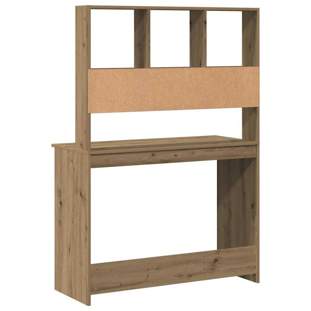 Bureau avec étagères 102 x 45 x 148 cm chêne artisanal bois d'ingénierie – vue de dessus