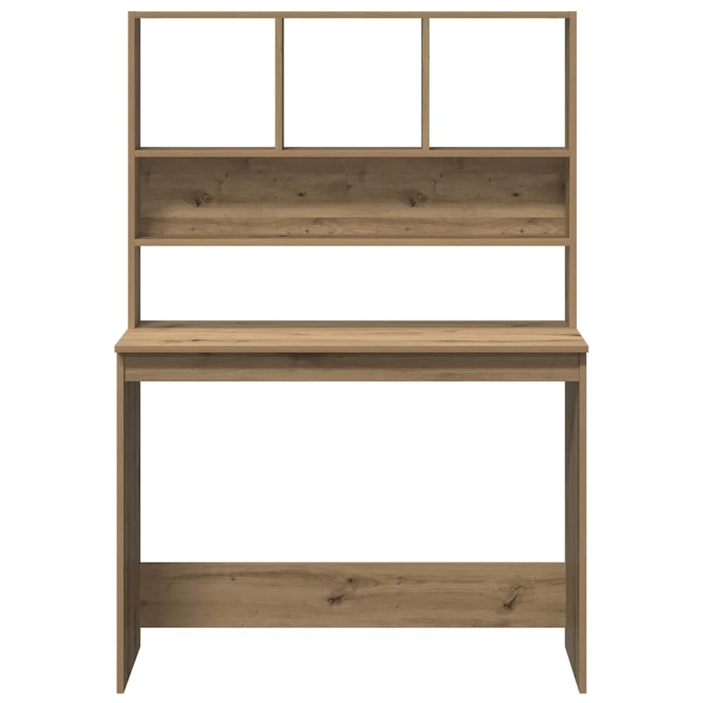 Bureau avec étagères 102 x 45 x 148 cm chêne artisanal bois d'ingénierie – vue de dos
