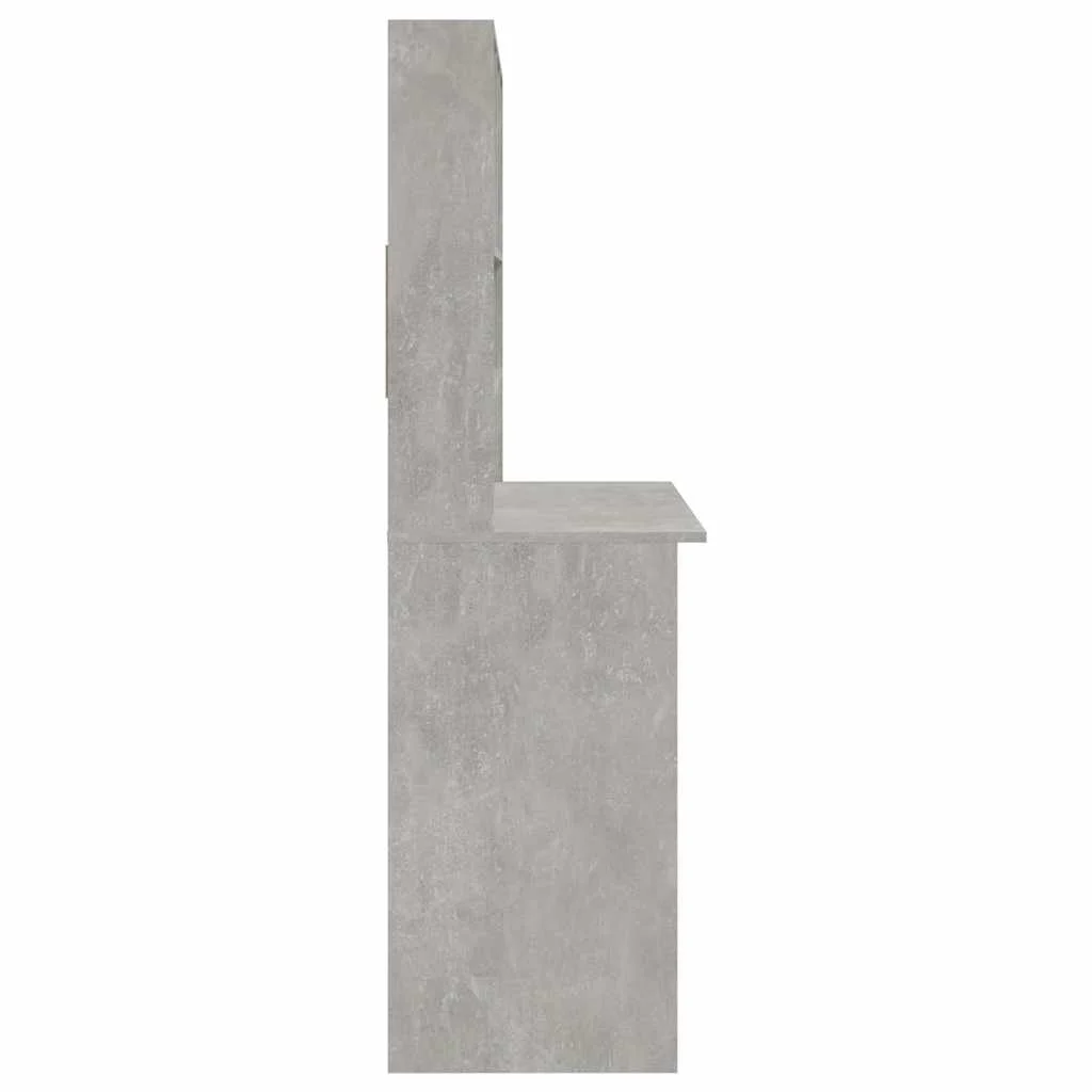 Bureau avec étagères 102 x 45 x 148 cm gris béton bois d'ingénierie – vue de dessus