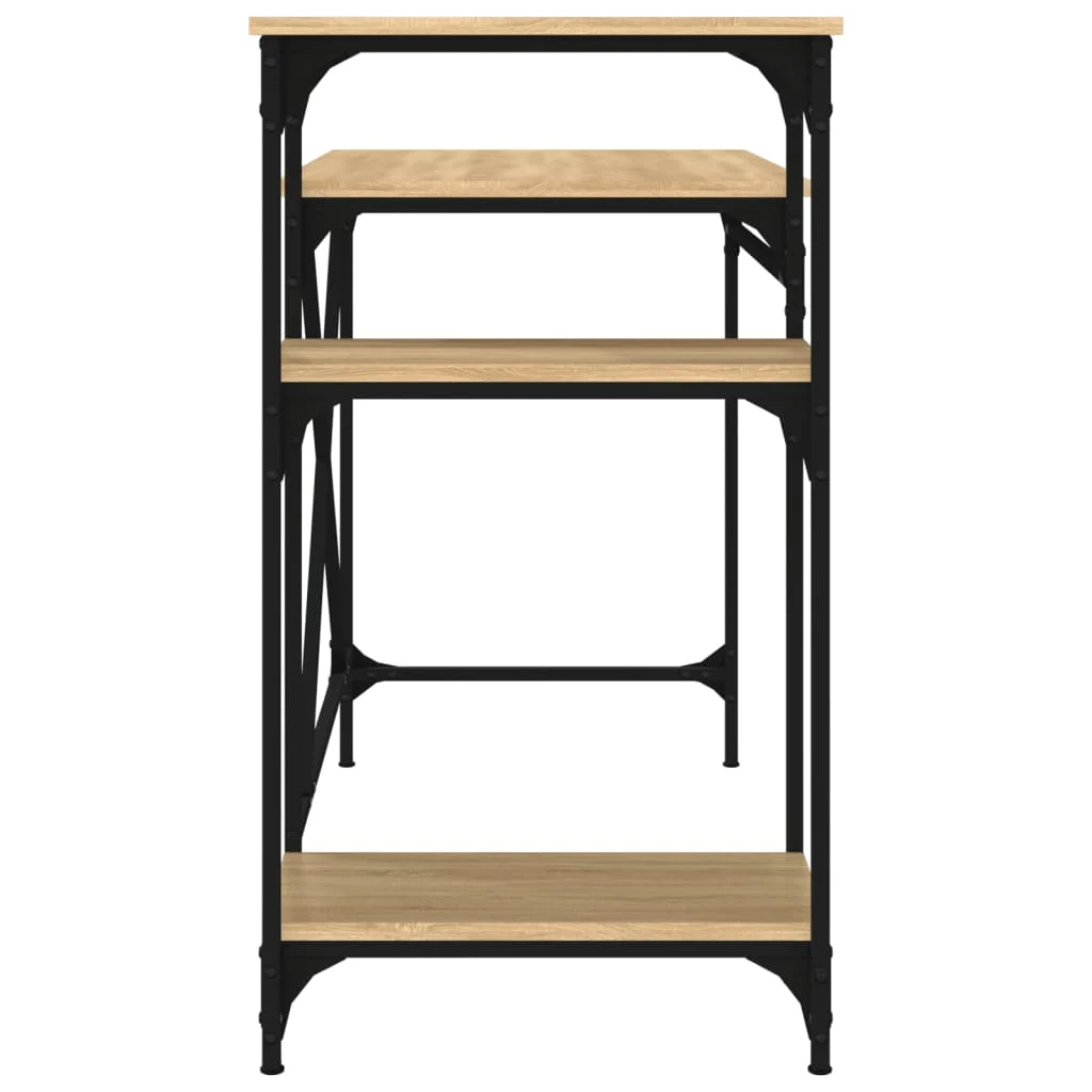 Bureau avec étagères 105 x 50 x 90 cm chêne sonoma bois d'ingénierie – vue de dessus