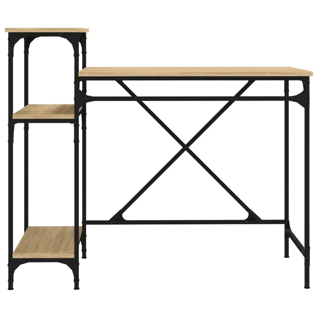 Bureau avec étagères 105 x 50 x 90 cm chêne sonoma bois d'ingénierie – vue en situation