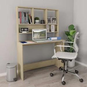 Bureau avec étagères 110 x 45 x 157 cm chêne sonoma bois d'ingénierie – vue d’ensemble