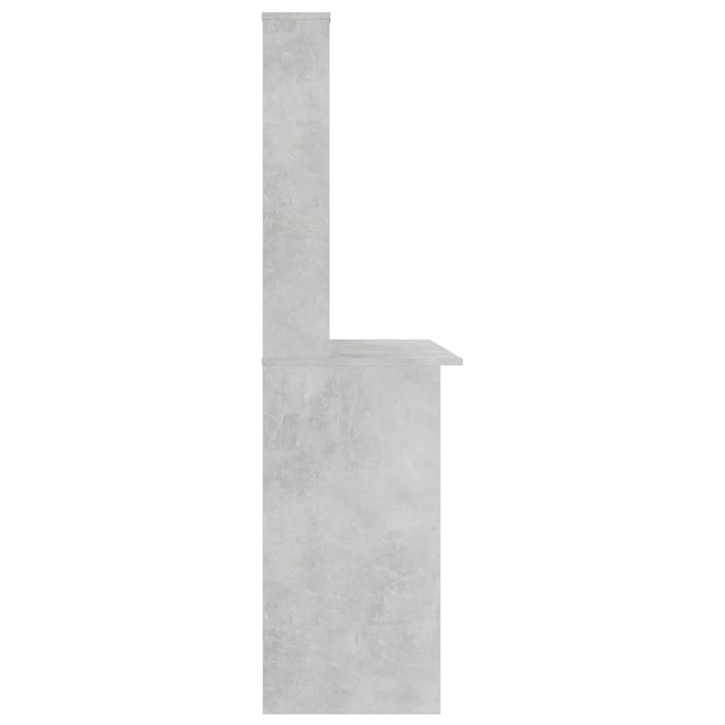 Bureau avec étagères 110 x 45 x 157 cm gris béton aggloméré – vue en situation