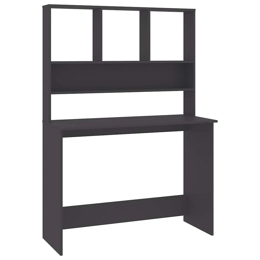 Bureau avec étagères 110 x 45 x 157 cm gris bois d'ingénierie – vue de côté