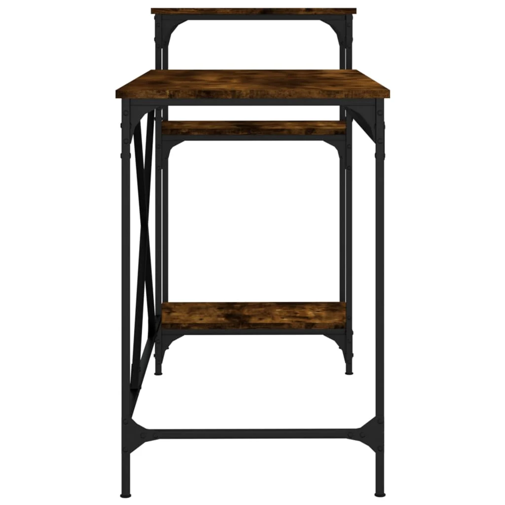 Bureau et étagères 135 x 50 x 90 cm chêne fumé bois d'ingénierie – vue de dessus