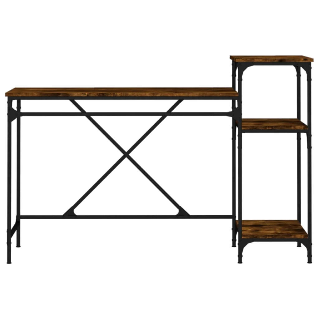 Bureau et étagères 135 x 50 x 90 cm chêne fumé bois d'ingénierie – vue en situation