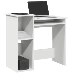 Bureau avec étagères 84 x 40 x 78 cm blanc bois d'ingénierie – vue d’ensemble
