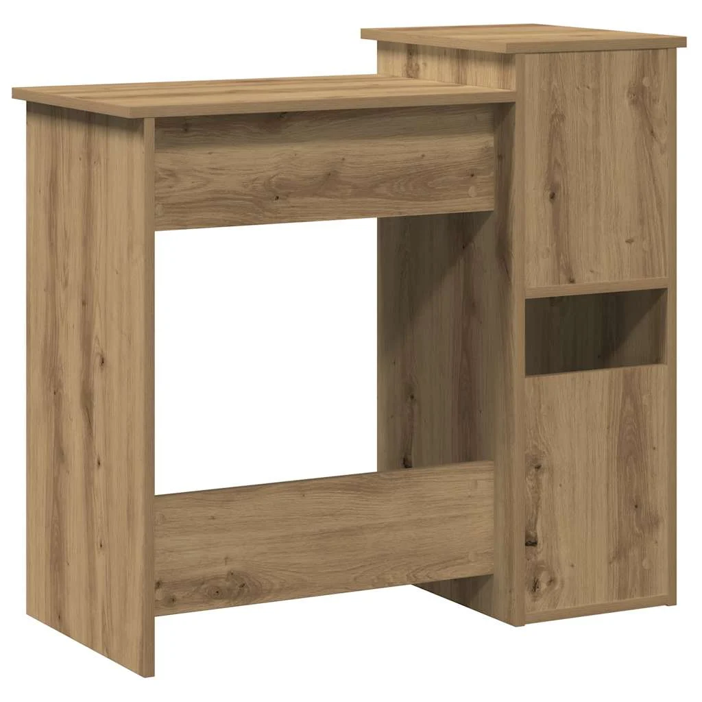 Bureau avec étagères 84 x 40 x 78 cm chêne artisanal bois d'ingénierie – vue de dos