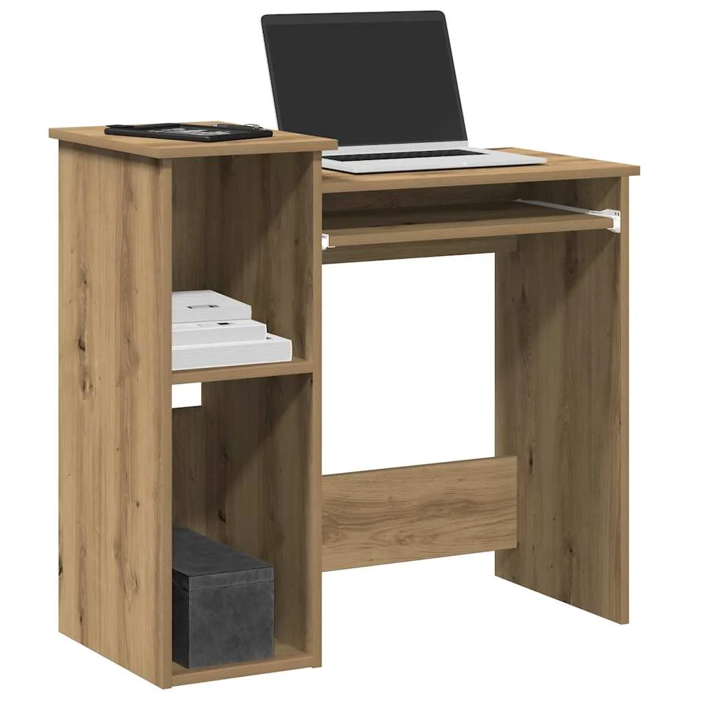 Bureau avec étagères 84 x 40 x 78 cm chêne artisanal bois d'ingénierie – vue d’ensemble