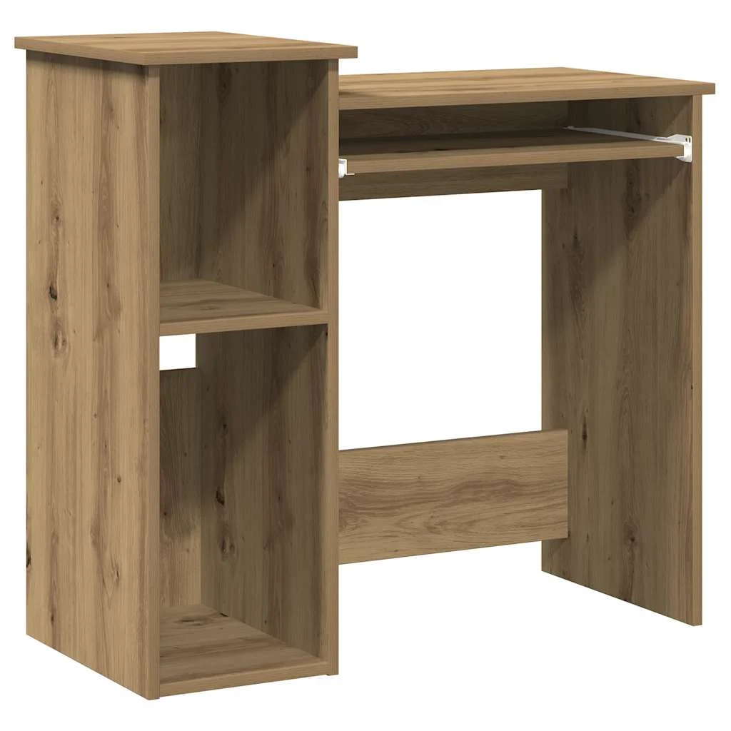 Bureau avec étagères 84 x 40 x 78 cm chêne artisanal bois d'ingénierie – vue de côté