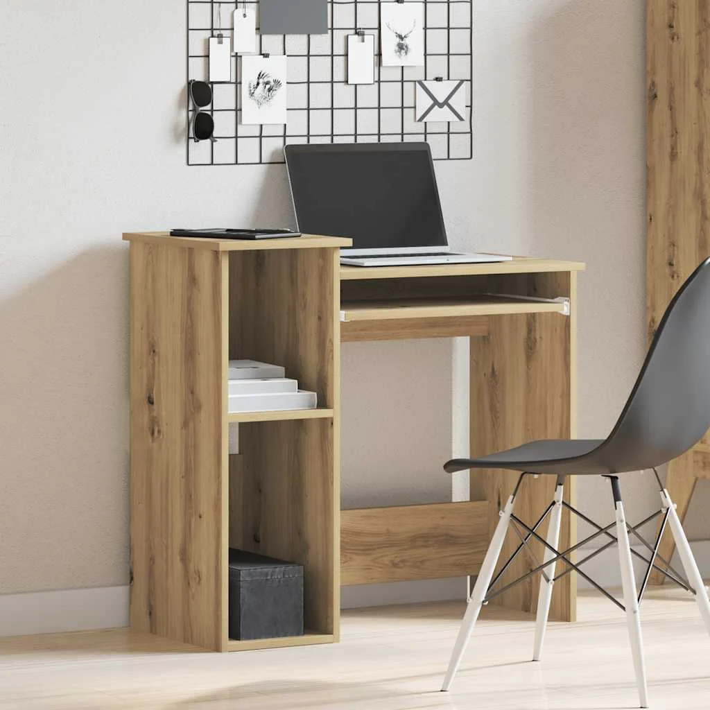 Bureau avec étagères 84 x 40 x 78 cm chêne artisanal bois d'ingénierie – vue de détail