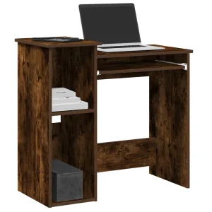 Bureau avec étagères 84 x 40 x 78 cm chêne fumé bois d'ingénierie – vue d’ensemble