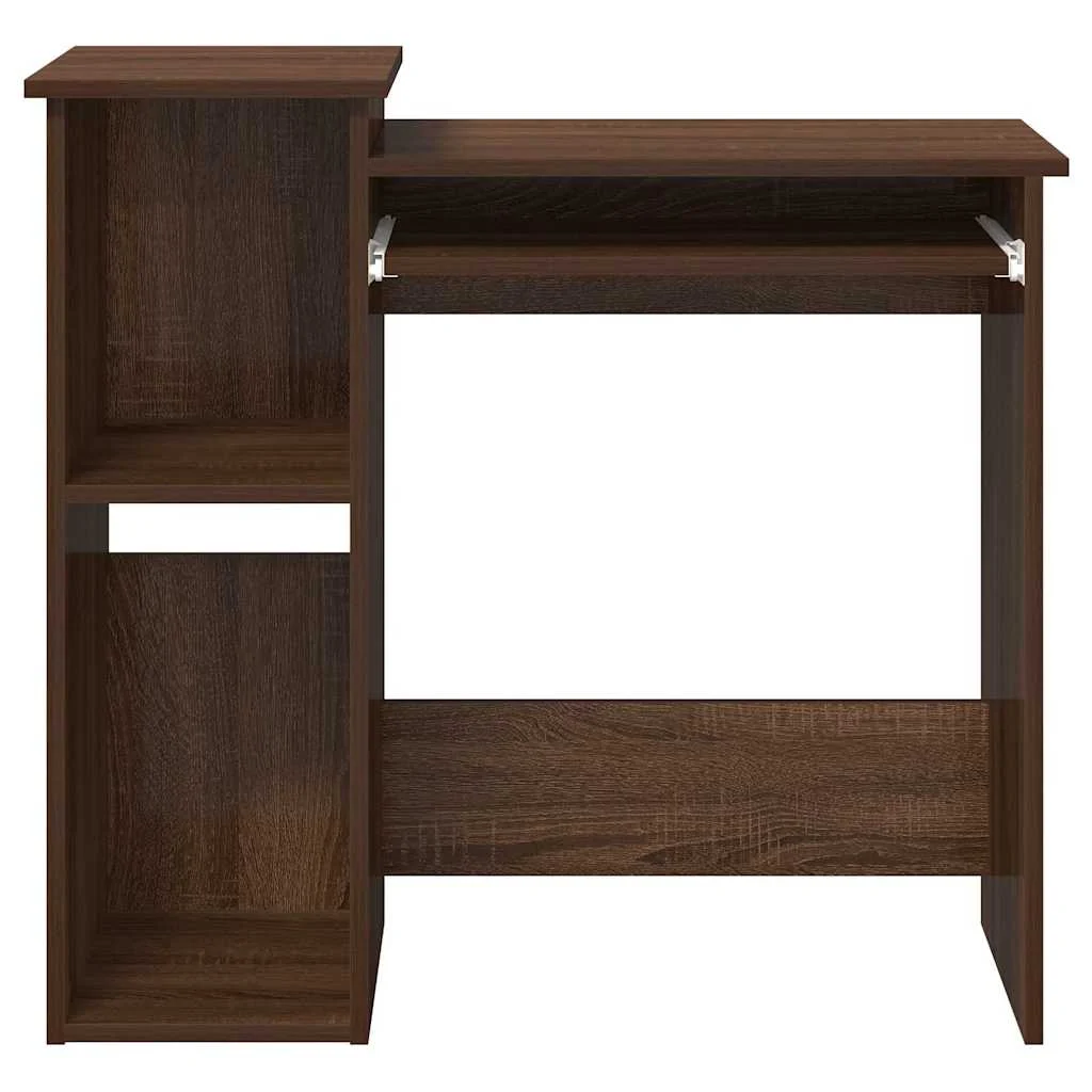 Bureau et étagères 84 x 40 x 78 cm chêne marron bois d'ingénierie – vue de dessus