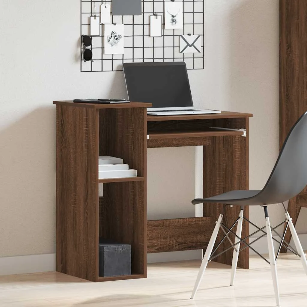 Bureau et étagères 84 x 40 x 78 cm chêne marron bois d'ingénierie – vue de détail
