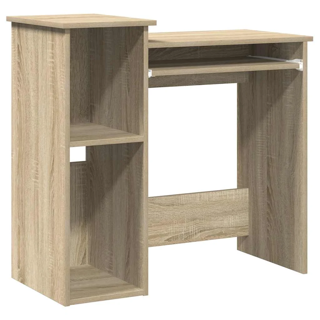 Bureau avec étagères 84 x 40 x 78 cm chêne sonoma bois d'ingénierie – vue de côté
