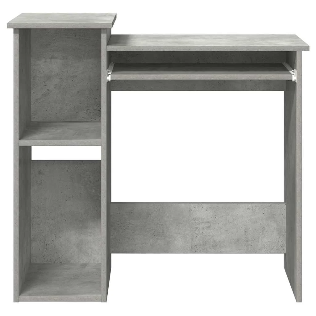 Bureau avec étagères 84 x 40 x 78 cm gris béton bois d'ingénierie – vue de dessus