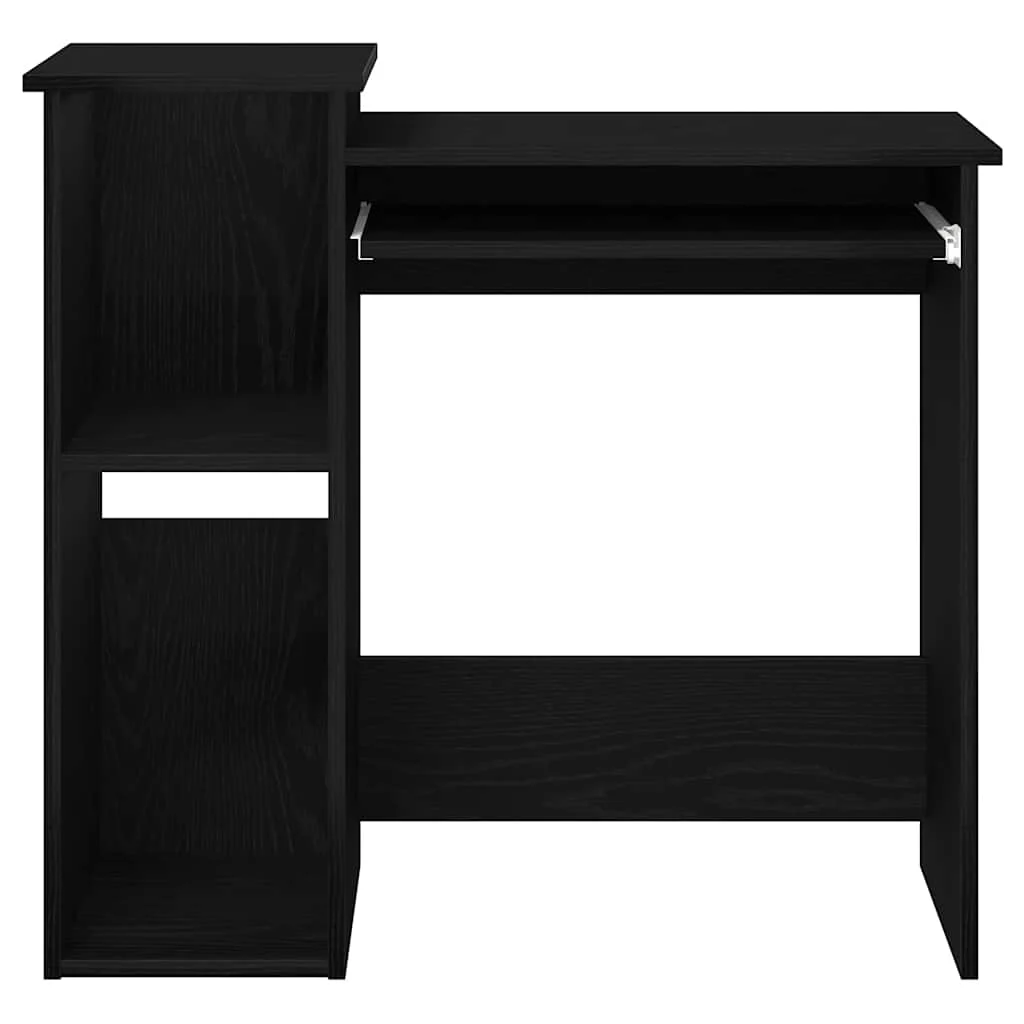 Bureau avec étagères 84 x 40 x 78 cm noir bois d'ingénierie – vue de dessus