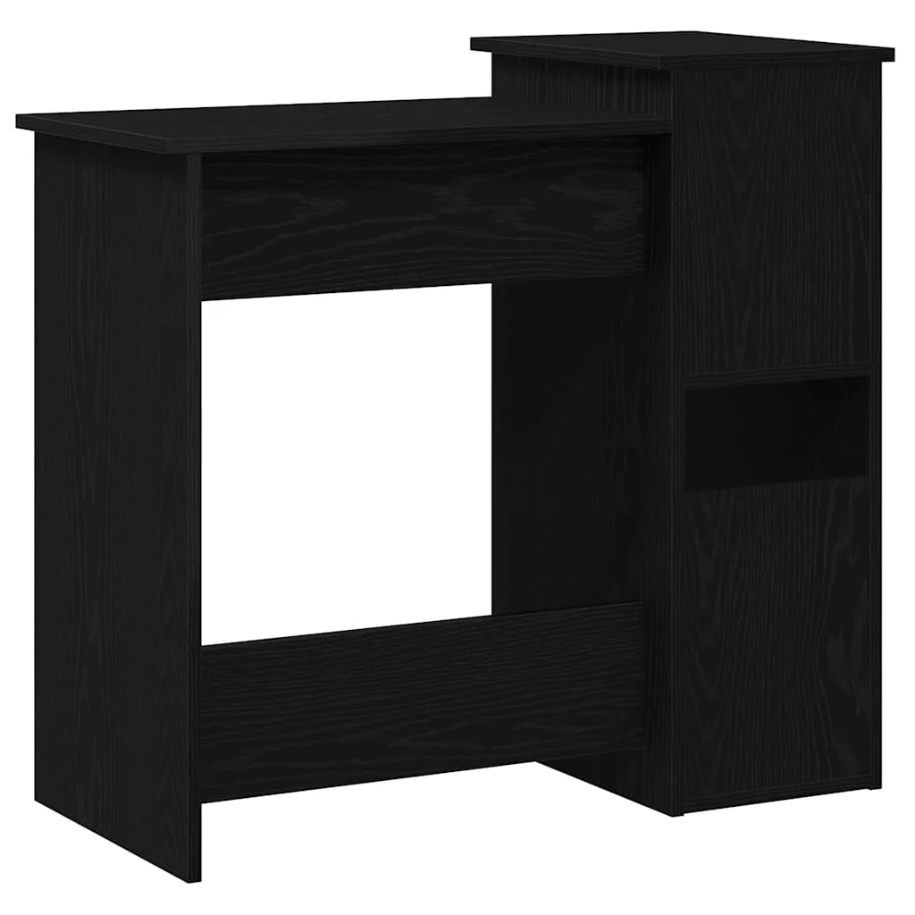 Bureau avec étagères 84 x 40 x 78 cm noir bois d'ingénierie – vue de dos