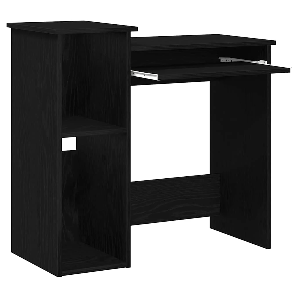 Bureau avec étagères 84 x 40 x 78 cm noir bois d'ingénierie – vue en situation