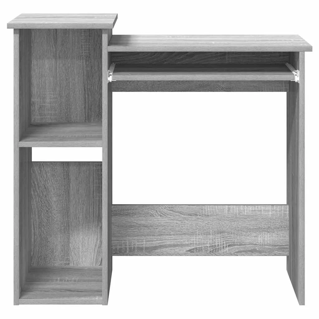 Bureau avec étagères 84 x 40 x 78 cm sonoma gris bois d'ingénierie – vue de dessus