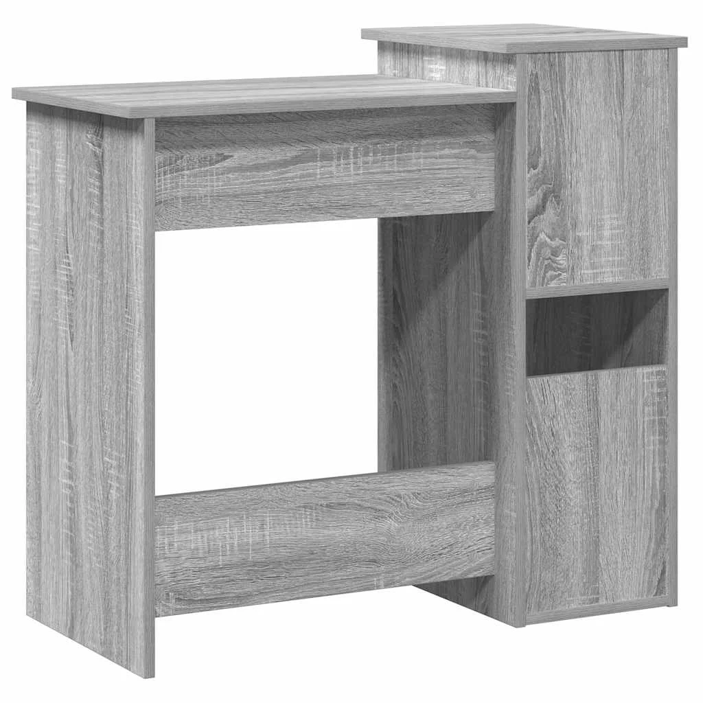 Bureau avec étagères 84 x 40 x 78 cm sonoma gris bois d'ingénierie – vue de dos