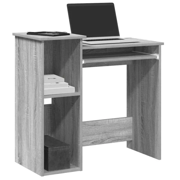 Bureau avec étagères 84 x 40 x 78 cm sonoma gris bois d'ingénierie – vue d’ensemble