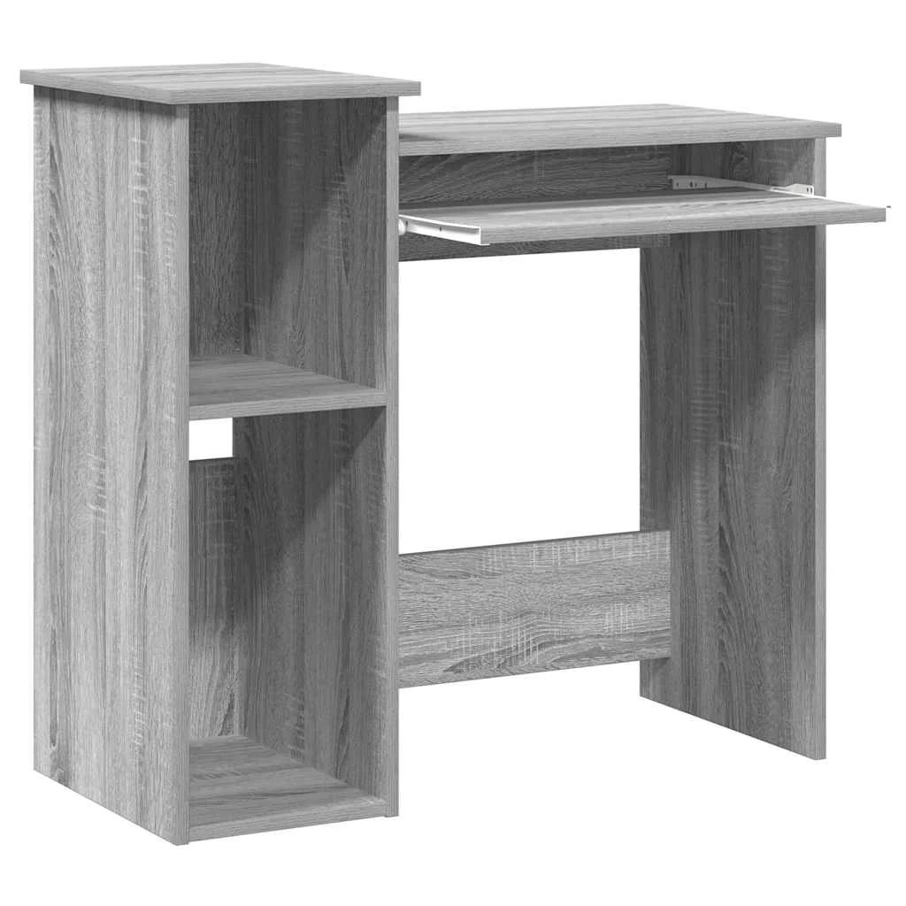 Bureau avec étagères 84 x 40 x 78 cm sonoma gris bois d'ingénierie – vue en situation