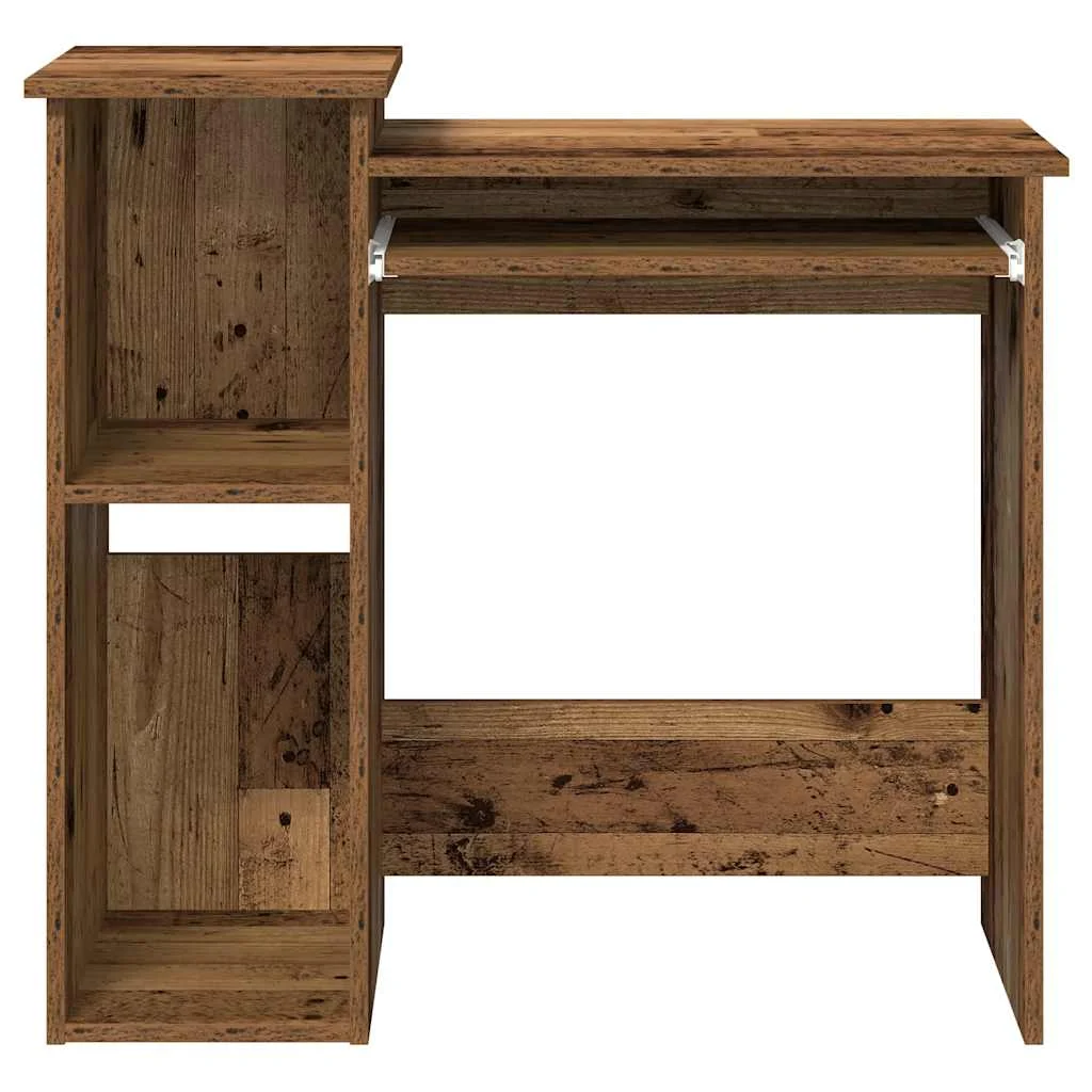 Bureau avec étagères 84 x 40 x 78 cm vieux bois bois d'ingénierie – vue de dessus