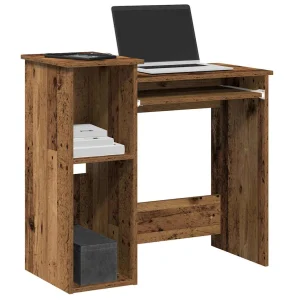 Bureau avec étagères 84 x 40 x 78 cm vieux bois bois d'ingénierie – vue d’ensemble