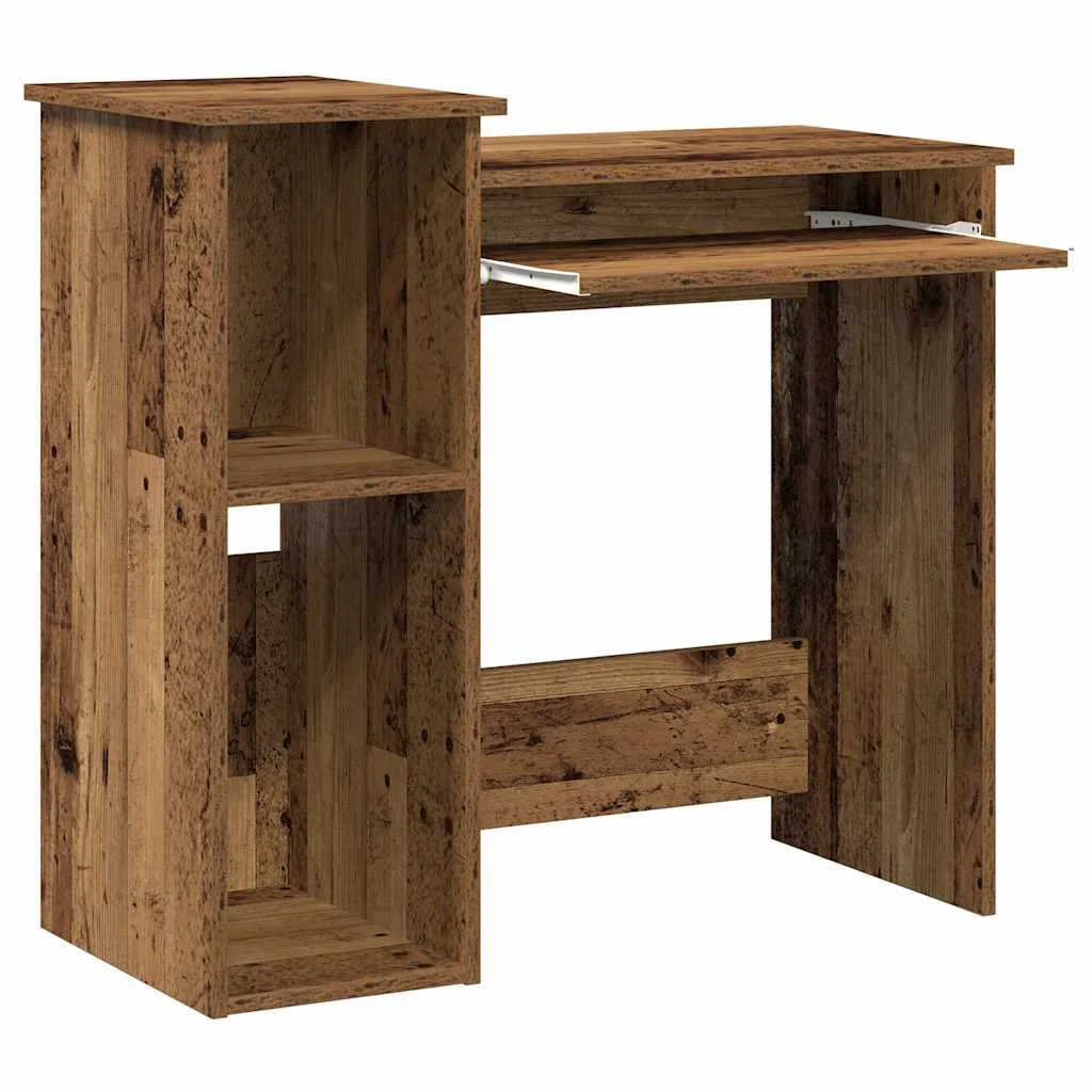 Bureau avec étagères 84 x 40 x 78 cm vieux bois bois d'ingénierie – vue en situation