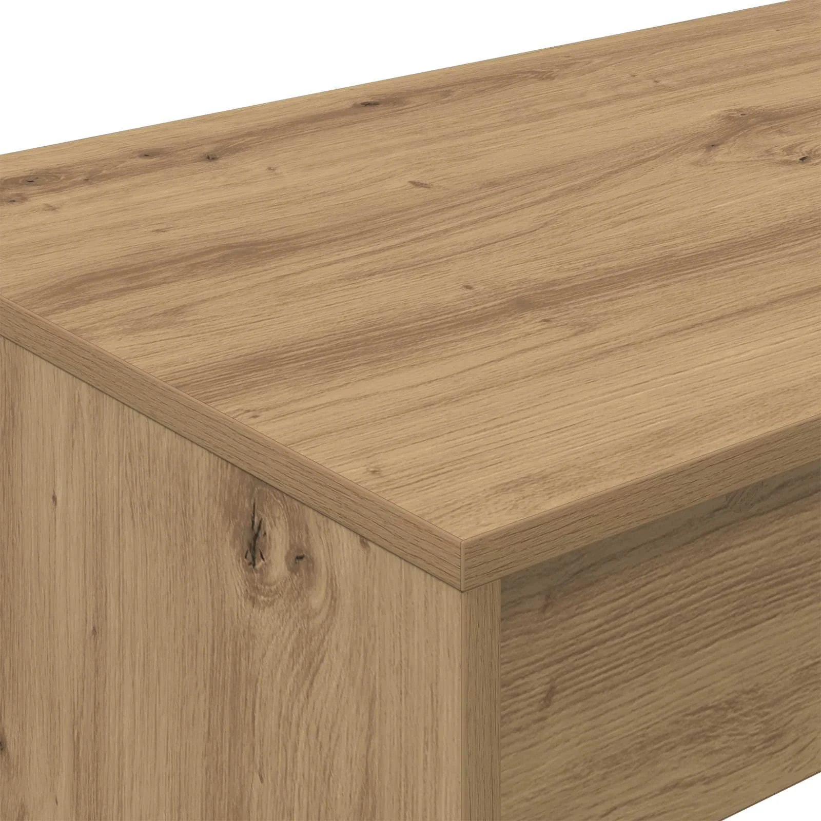 Bureau de lit 100 x 45 x 75 cm chêne artisanal bois d'ingénierie – vue de dos