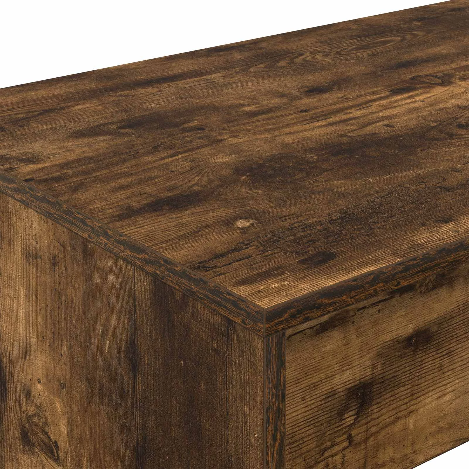 Bureau de lit 100 x 45 x 75 cm chêne fumé bois d'ingénierie – vue de dos