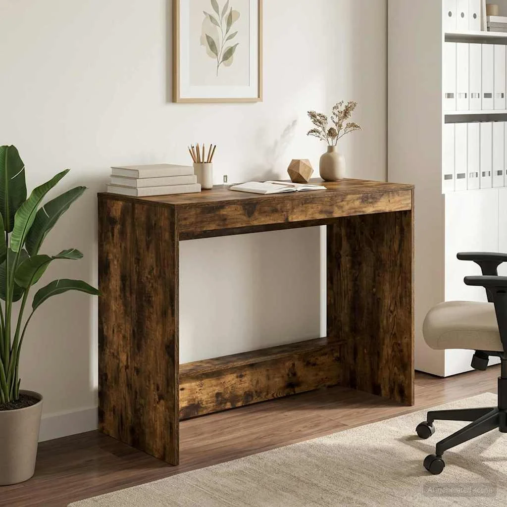 Bureau de lit 100 x 45 x 75 cm chêne fumé bois d'ingénierie – vue de détail