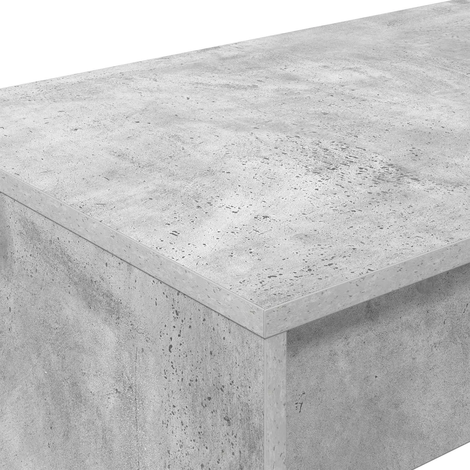 Bureau de lit 100 x 45 x 75 cm gris béton bois d'ingénierie – vue de dos