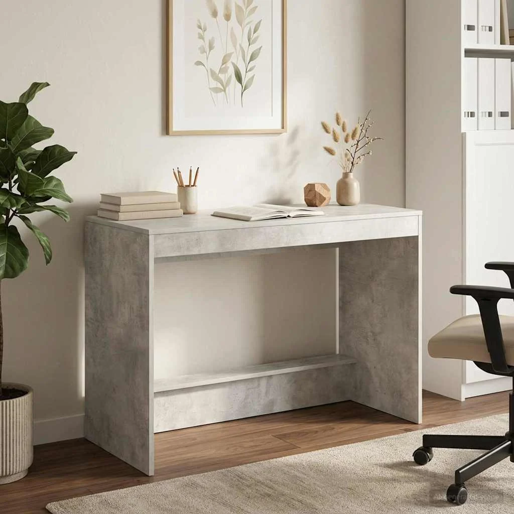 Bureau de lit 100 x 45 x 75 cm gris béton bois d'ingénierie – vue en situation